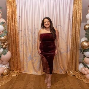 LULUS berry red velvet dress